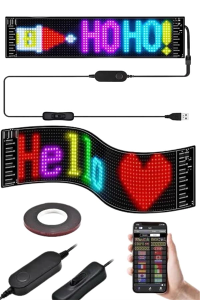 Matrix Led Cama Yapışan Telefon Kontrollü Panel Dijital Ekran Kumandalı