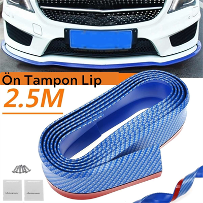 Mavi 2,5 Metre Araba Oto Ön Tampon Koruyucu Kauçuk Pratik Tampon Şerit Bant Döşeme Kiti Bx40