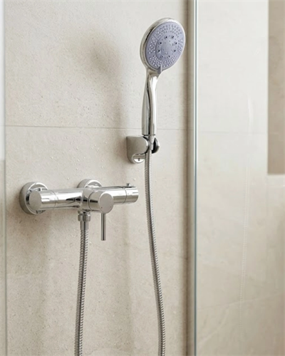 Mavi 4 Fonksiyonlu El Duşu Başlığı Seti Spiral Hortum ve Duş Askısı