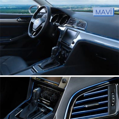 Mavi Araba Oto trim Dekorasyon Şeridi Kauçuk Elastik Kolay Kurulum 5 Metre Şerit Bant Bx40