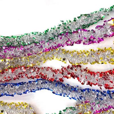 Mavi Gümüş Renk 4 cm Genişlik Garland Çift Renk Sim Süs 180 cm (3936)