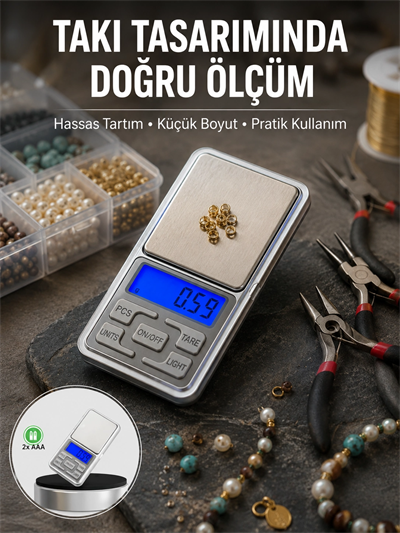 Mavi Işıklı LCD Ekranlı Hassas Tartı Terazisi Yeni Nesil
