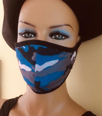 Mavi Kamuflaj Maske