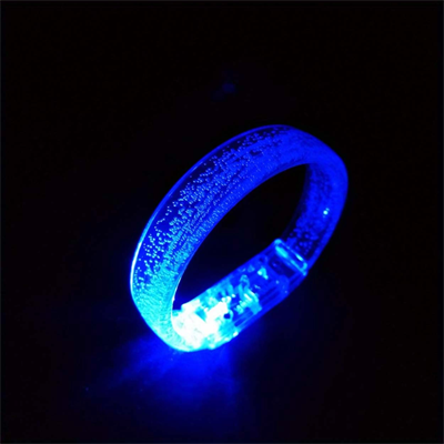 Mavi Led Işıklı Baskı Yapılabilen Pilli Bileklik Bilezik 1,5 Cm Genişlik