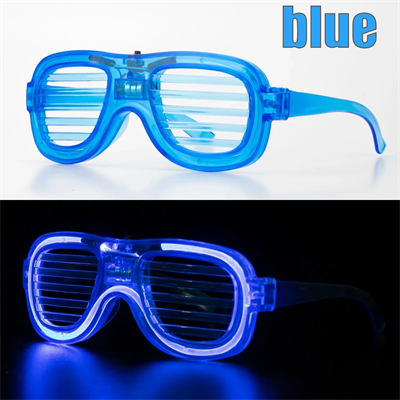 Mavi Led Işıklı Parti Gözlüğü - Neon Glow Şerit Gözlük 3 Modlu