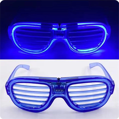 Mavi Led Işıklı Parti Gözlüğü - Neon Glow Şerit Gözlük 3 Modlu