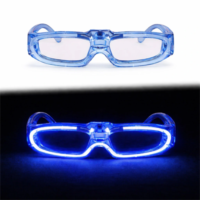 Mavi Led Işıklı Parti Gözlüğü 3 Modlu – Glow & Gece Eğlence Gözlüğü