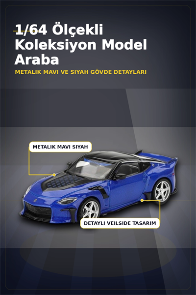 Mavi Metal 1/64 Nissan Z VeilSide FFZ400 Model Araba - Koleksiyonluk Diecast BX-313400