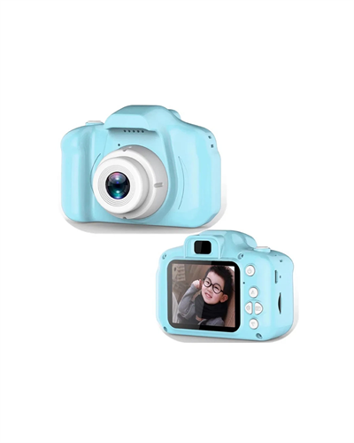 Mavi Mini Dijital Kamera HD Video Fotoğraf Çekimli USB Şarjlı Hafıza Kart Destekli