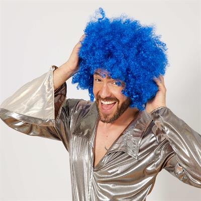Mavi Renk Kıvırcık Afro Bonus Peruk (3936)