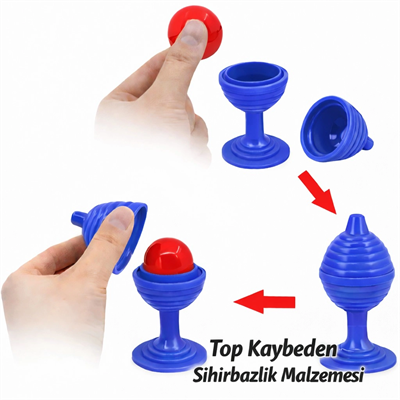 Mavi Renk Sihirli Kupa Top Kaybetme Oyunu 7 Cm Bx40