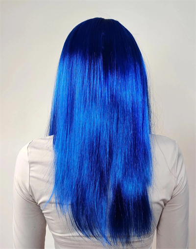 Mavi Renk Uzun Parti Peruğu
