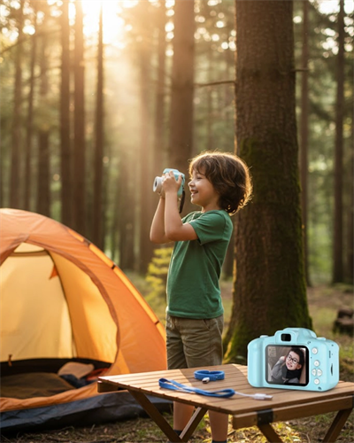 Mavi Şarjlı Mini HD Kamera Video Fotoğraf Çekimli USB Bağlantılı Dijital Cihaz