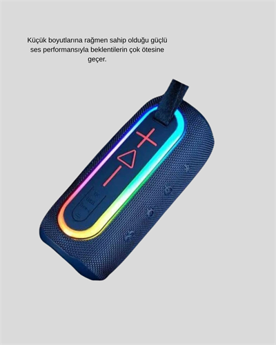 Mavi Taşınabilir Bluetooth Hoparlör Kompakt Tasarım ve Güçlü Ses