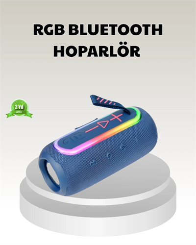 Mavi Taşınabilir Bluetooth Hoparlör Kompakt Tasarım ve Güçlü Ses