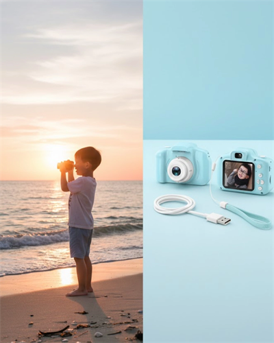 Mavi Taşınabilir Mini Kamera HD Video Fotoğraf Çekimli USB Şarjlı Hafıza Kart Destekli