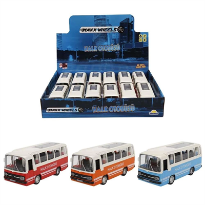 Maxx Wheels Sesli ve Işıklı Nostaljik Halk Otobüsü 15 cm - 83166  -  1 Adet Fiyatıdır