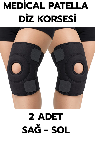 Medical Patella Destekli Diz Korsesi İkili Sağ Sol Çapraz Bağ Menisküs Ağrısı Için Sporcu Dizlik