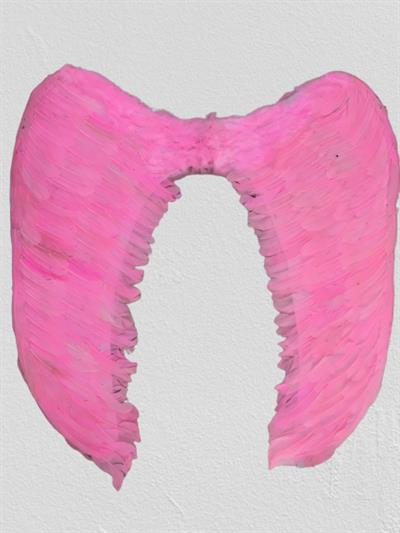 Mega Boy Pembe Renk Tüylü Melek Kanadı 100x85 cm (3936)