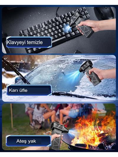 Mega Turbo Üfleyici Elektrikli Şiddetli Fan Hava Kompresör 130.000RPM Mangal Barbekü Fanı (3936)