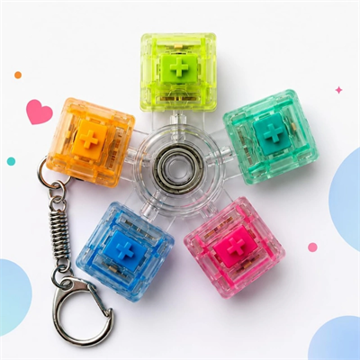 Mekanik Switch Klavye Stres Çarkı - Renkli Tuşlu Fidget Oyuncak