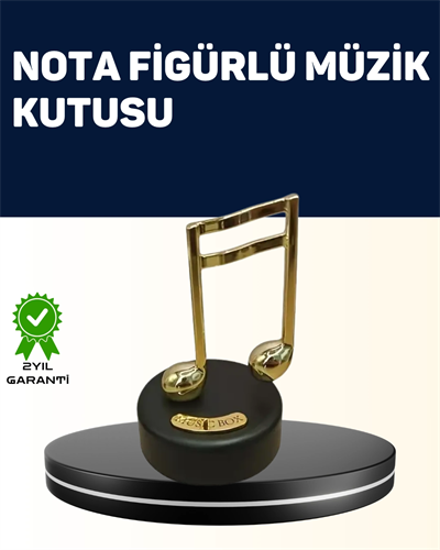 Melodious Music Altın Nota Figürlü Müzik Kutusu