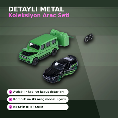 Mercedes Lisanslı 1:64 Ölçekli 19 cm AMG Deluxe Die-Cast Römorklu Araç Seti - 1 Adet Rastgele Model