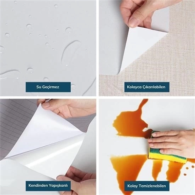 Mermer Desenli Masa Tezgah Mutfak Su Geçirmez Yapışkanlı Folyo Sticker Sarı 5x0,6m