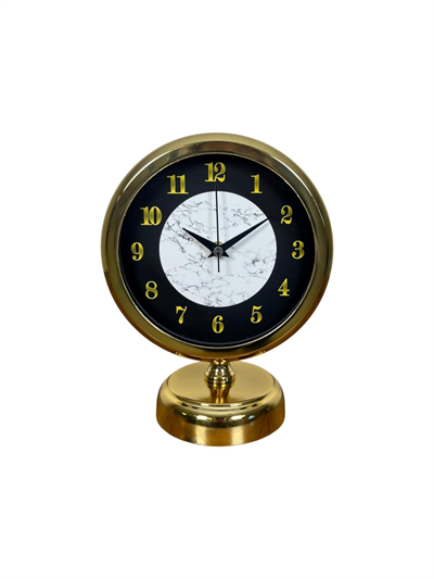 Mermer Işıltısı Gold 25 x 20 Cm Metal Masa Saati