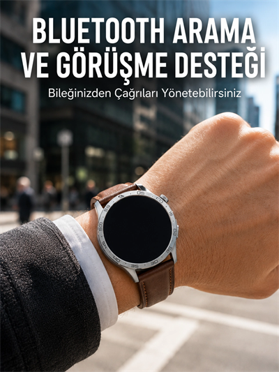 Metal, Deri ve Silikon Kordonlu Çok Fonksiyonlu Akıllı Saat