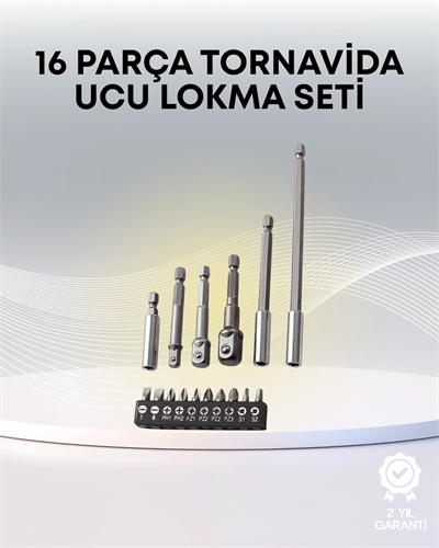 Metal Gövdeli 16lı Bits Seti Çok Fonksiyonlu Tamir Aleti
