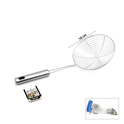 Metal Kevgir - Paslanmaz Çelik - 16 cm
