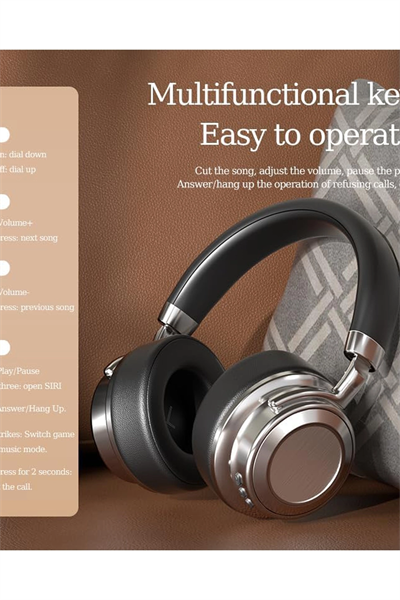 Metal Kulak Üstü Kablosuz Bluetooth Kulaklık Hybrid Anc Type-c Hızlı Şarj Bluetooth 6.0