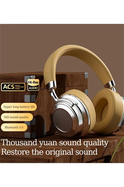 Metal Kulak Üstü Kablosuz Bluetooth Kulaklık Hybrid Anc Type-c Hızlı Şarj Bluetooth 6.0