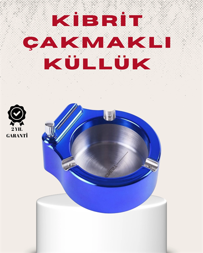 Metal Küllük ve Çakmak Seti Yuvarlak Modern Tasarım