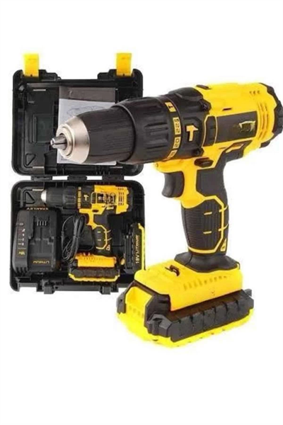 Metal Şanzıman Çift Akülü Bakır Sargı 24 Parça Led Aydınlatmalı Matkap Seti