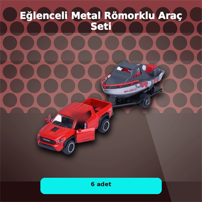 Metal Şasi Römorklu Araç Oyuncak Seti - Çekici ve Traktör Modelleri (1 Adet Rastgele Model)