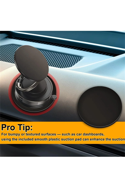 Metalik Magsafe Telefon Tutucu Tüm Yüzeylerle Uyumlu Vakumlu 360 Dönen Oynar Başlık