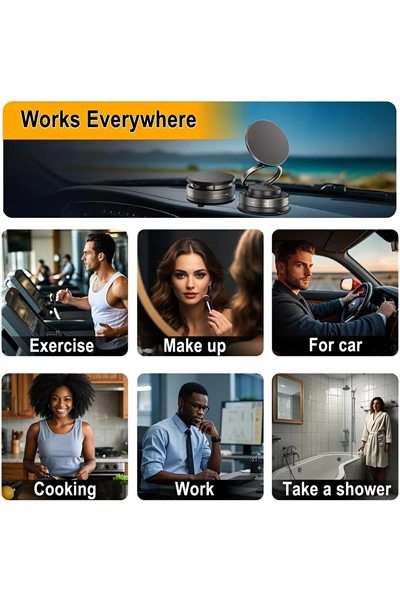 Metalik Magsafe Telefon Tutucu Tüm Yüzeylerle Uyumlu Vakumlu 360 Dönen Oynar Başlık