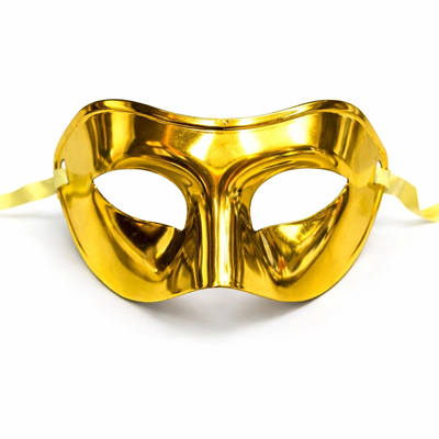 Metalize Parlak Parti Maskesi Altın Gold Renk 16x7 Cm