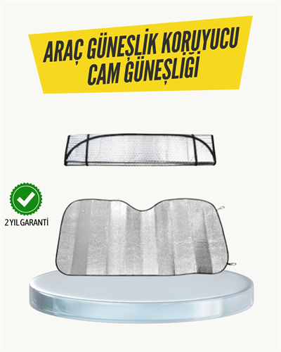 Metalize Reflektörlü Katlanabilir Araç Güneşliği – Yüksek Performanslı Isı ve UV Koruması