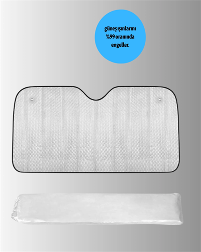 Metalize Reflektörlü Katlanabilir Araç Güneşliği – Yüksek Performanslı Isı ve UV Koruması