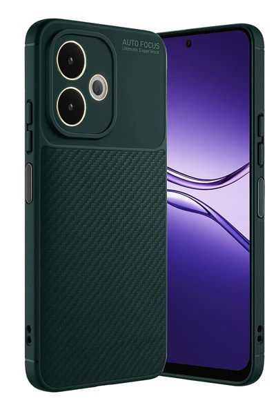 Mey İthalat®   A5 Pro 4G Kılıf Auto Focus Karbon Kapak - Koyu Yeşil