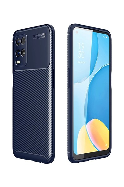 Mey İthalat®   A54 4G Kılıf Auto Focus Karbon Kapak - Lacivert
