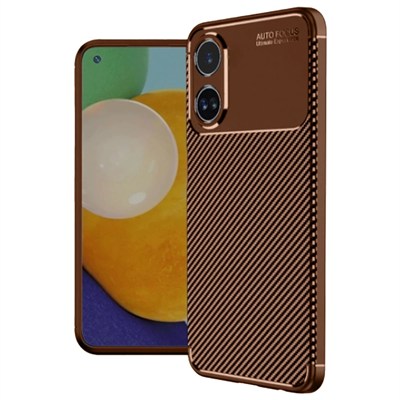 Mey İthalat®   A60 Kılıf Auto Focus Karbon Kapak - Kahverengi