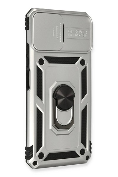Mey İthalat®   Mİ 11 Lite Kılıf Pars Lens Yüzüklü Silikon - Gümüş