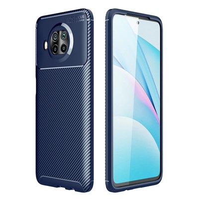 Mey İthalat®   Mi 10T Lite Kılıf Auto Focus Karbon Kapak - Lacivert