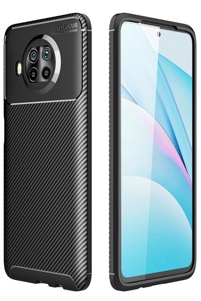 Mey İthalat®   Mi 10T Lite Kılıf Auto Focus Karbon Kapak - Siyah
