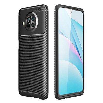 Mey İthalat®   Mi 10T Lite Kılıf Auto Focus Karbon Kapak - Siyah
