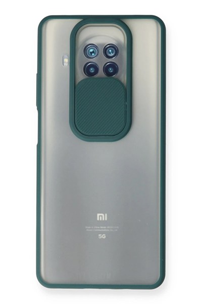 Mey İthalat®   Mi 10T Lite Kılıf Palm Buzlu Kamera Sürgülü Silikon - Yeşil